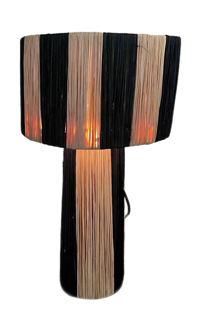 RAFFIA LAMP - black natural